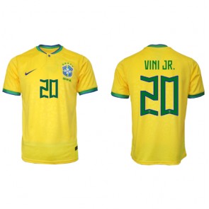 Brasilien Vinicius Junior #20 Hjemmebanetrøje VM 2022 Kort ærmer